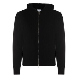 LARDINI Men's Full Zip Hooded Knit Cardigan Men BLACK Sweaters & Cardigans